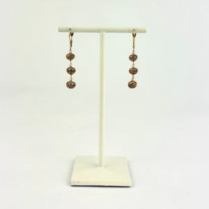 Grey Diamond Triple Drop Earrings