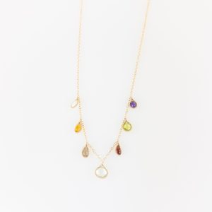 Multi Teardrop Necklace Rainbow