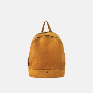 Double Compartment Leather Backpack