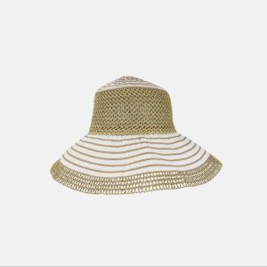 Raffia Mesh Foldable Wide Brim Floppy Hat