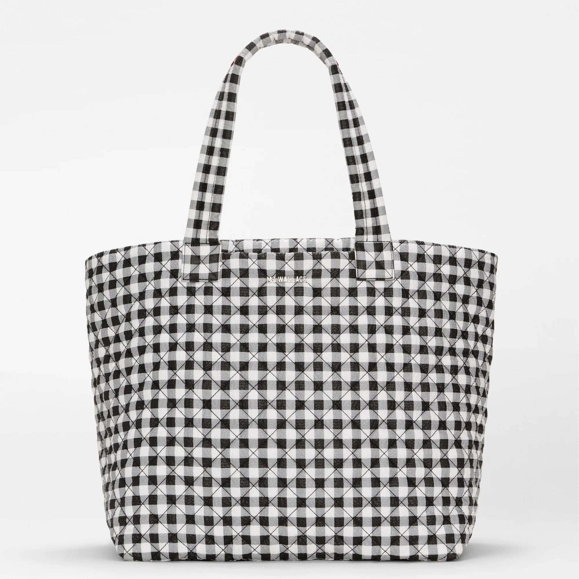 Large Metro Tote Deluxe in Black and White Gingham