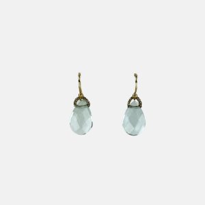 Woven Blue Crystal Drop Earrings