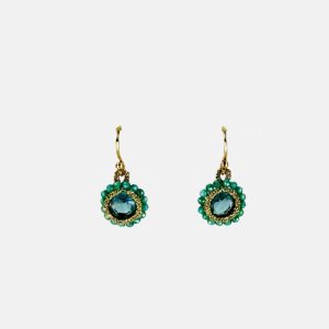 Caged Aqua Quartz Earrings