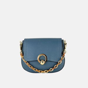 Blue Circle Lock Crossbody
