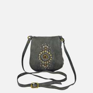 Campomaggi GIADA Small Studded Flap Crossbody in Cement