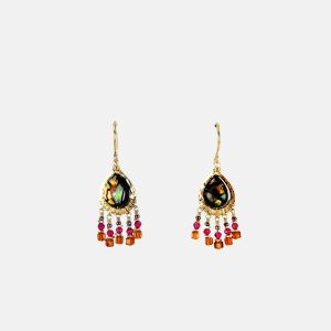 Hibiscus Mix Beaded Drop Earrings