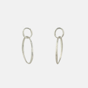 Carved Double Tapered Oval Medium Post Earrings