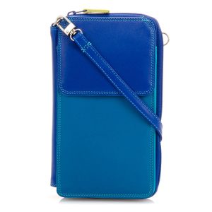 Zip Round Multi Purse with Shoulder Strap Seascape