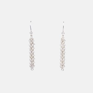 Long Silver Chainmail Earrings