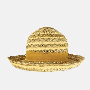 Penelope Crochet Hat with Yellow Ribbon
