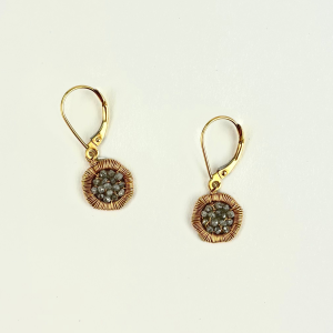 Grey Diamond Cluster Drop Earrings