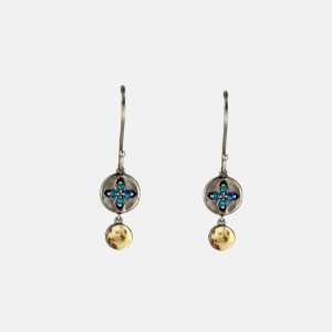 Opal Cross Dangle Earrings