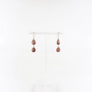 Double Teardrop Earring Garnet