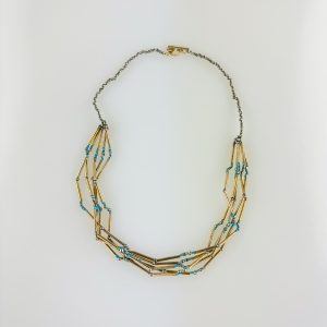 Multi Strand Turquoise and Pyrite Necklace