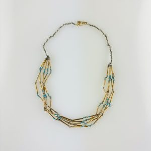 Multi Strand Turquoise and Pyrite Necklace