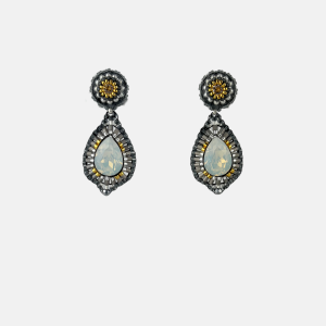 White Double Drop Post Earrings