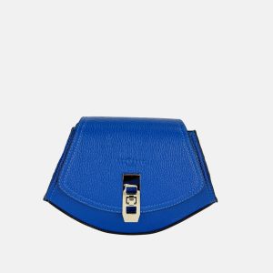 Electric Blue Turn Lock Crossbody Bag
