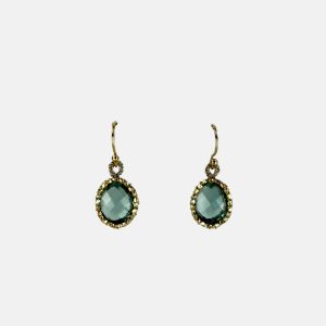 Woven Apatite and Pyrite Earrings