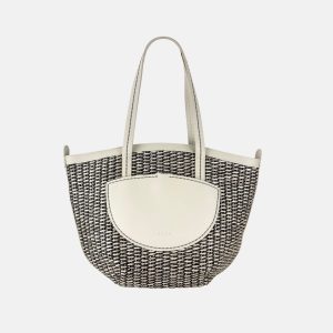 PLINIO Multicolor Weave Raffia Tote