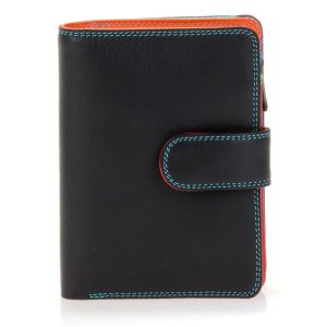 Medium Snap Wallet in Black Pace