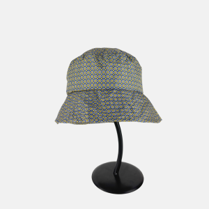 Pock hat Bucket Rain Hat in Yellow and Blue Dots