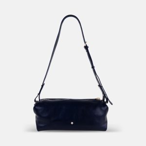La New Sohna Shoulder Bag in Navy with Gold Hardware