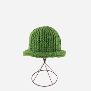 Metallic Beanie with Rolled Trim in Green