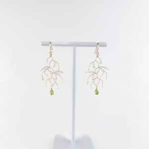 Branch Earrings Large Pearl/Green