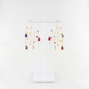 Dark Rainbow Large Branch Earrings