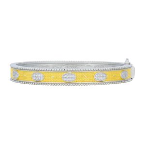 Oval Eternity Hinged Bangle Gold