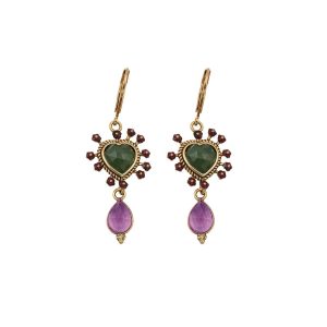 LUNA Serpentine Heart Drop Earrings