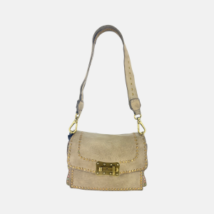 Campomaggi AGNESE Studded Shoulder Bag in Off White
