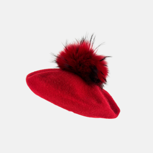 Cashmere Beret with Pom Pom