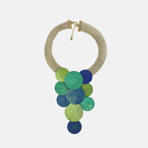 Hand Painted Patina Circles Collar Necklace