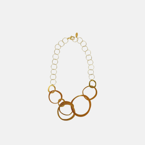 Interlocking Large Golden Rings Necklace