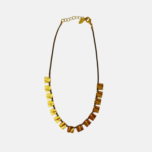 Rippled Gold Squares necklace