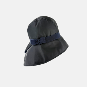 Rain Hat with Navy Ribbon