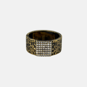 Oxidized Gold Artis Pave Square Band Ring