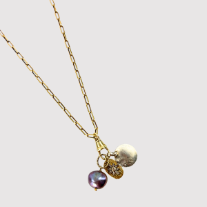 Grey Pearl Mixed Charms Necklace