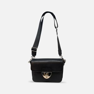 Small Leather Crossbody in Black