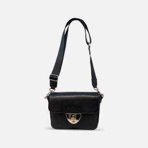 Small Leather Crossbody in Black
