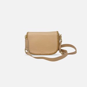 Medium Leather Crossbody with Straw Trim