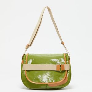 Large GABY Linen Satchel Messenger Bag