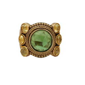 JASMINE New Serpentine and Citrine Ring