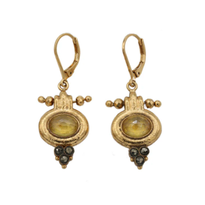 RHODA Citrine and Pyrite Earrings