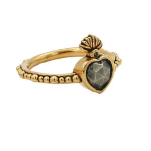 SACHA Heart Flame Pyrite Ring
