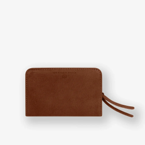 Fold Over Leather Wallet with Zippered Coin Compartment