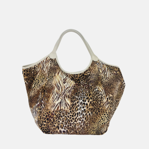 Large Silky Tote in Golden Animal Print