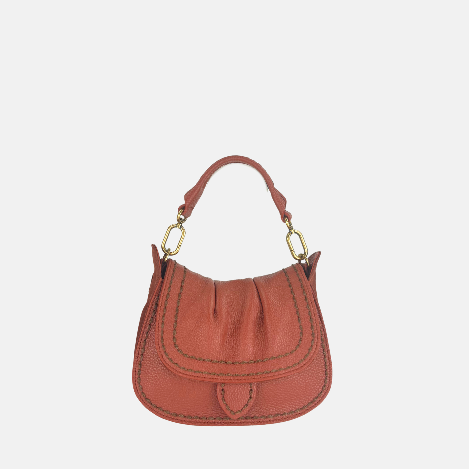 SELLA Small Ruched Flap Hobo Bag