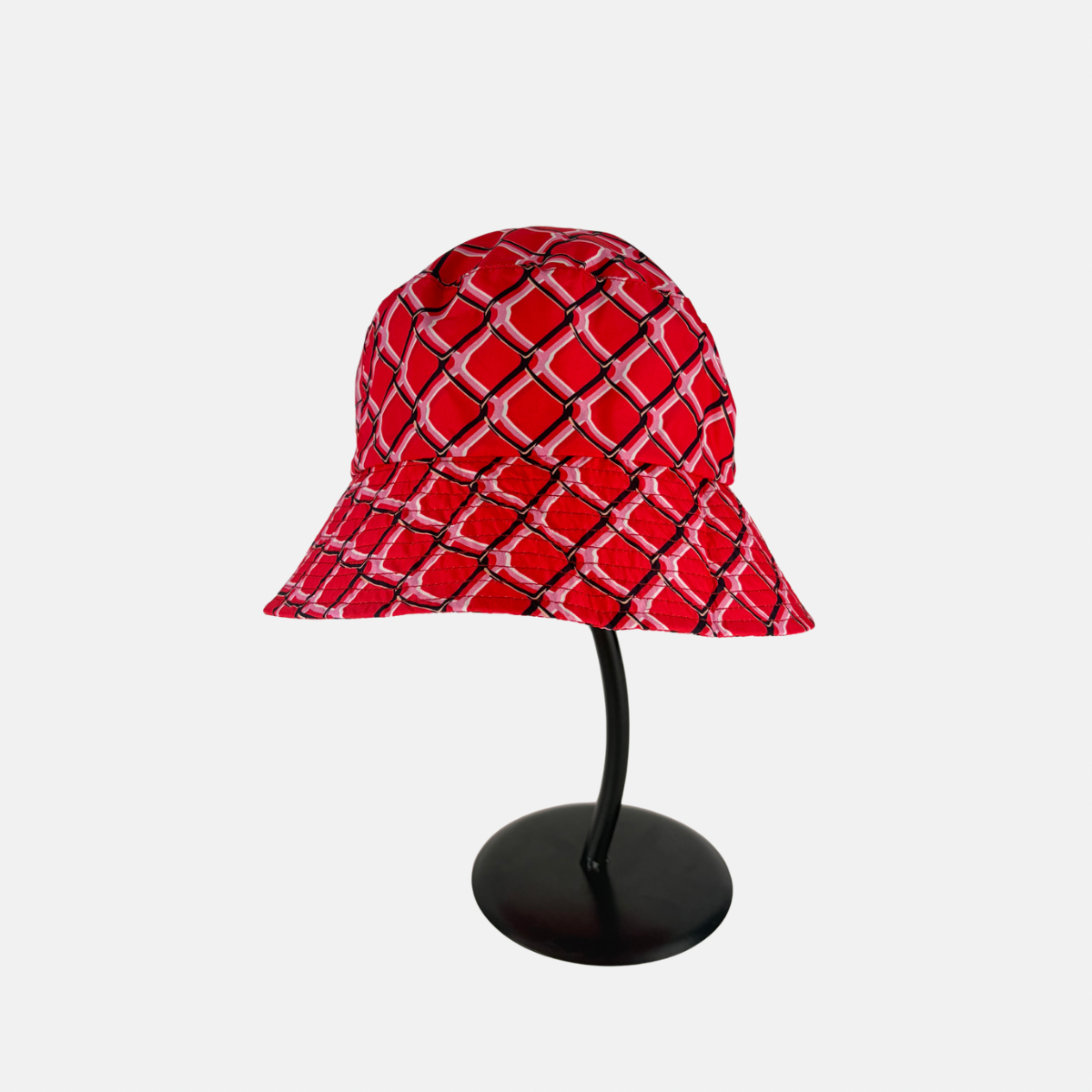 Pok hat Small Bucket Rain Hat in Red Lattice Print